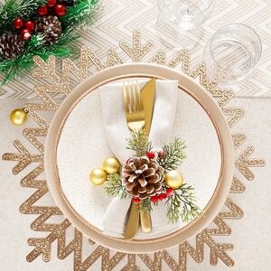 Festive Gold and Cream Holiday Table Setting